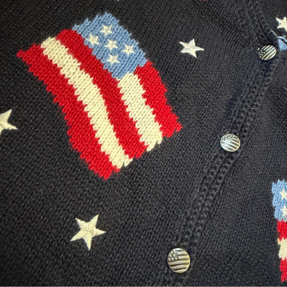 Vintage Y2K American Flag Cardigan Vintage Y2K Cardigan Fourth of July Sweater - Picture 5 of 10